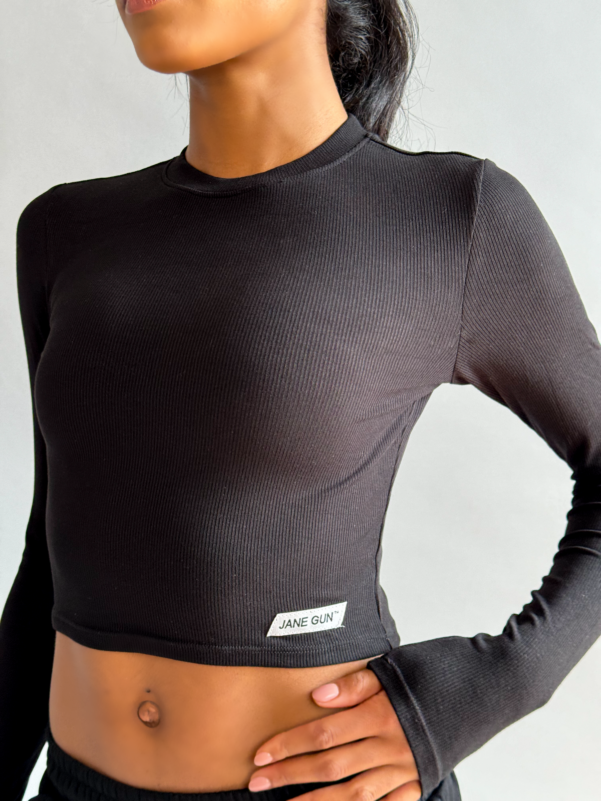 Long Sleeve Basic Top - Black