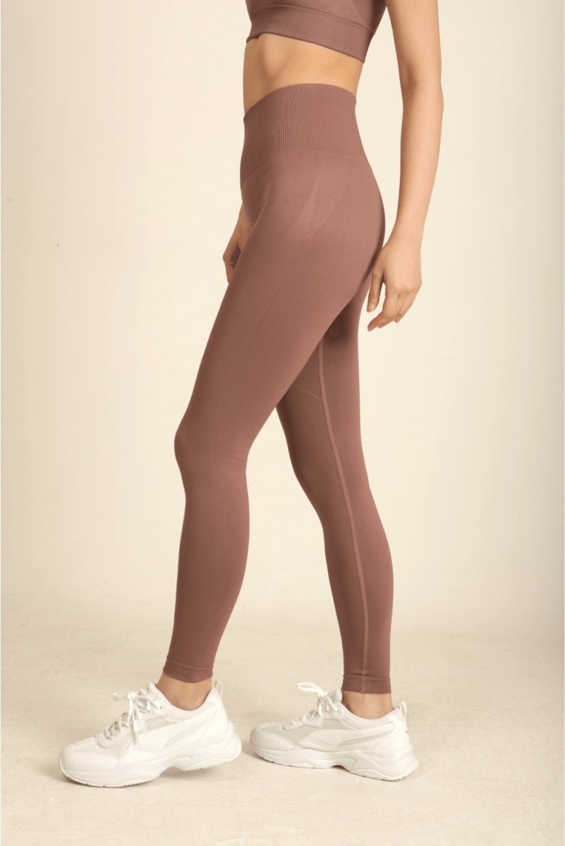 brown-high-waist-seamless-leggings
