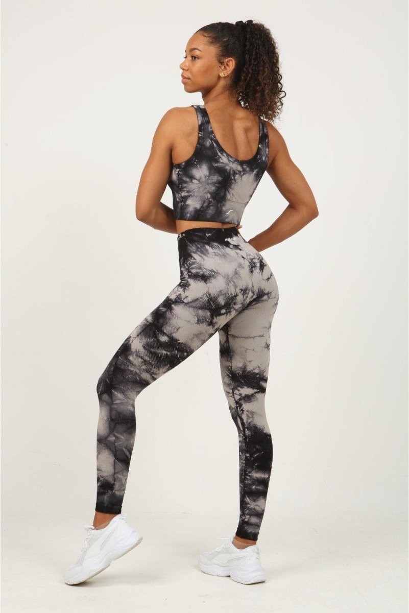 Tie Dye High Impact Sports Bra - Charcoal Premium