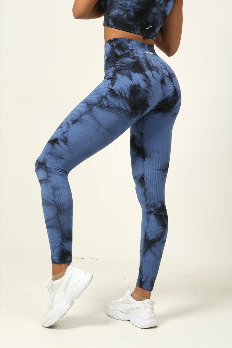 Blue tie dye leggings best sale