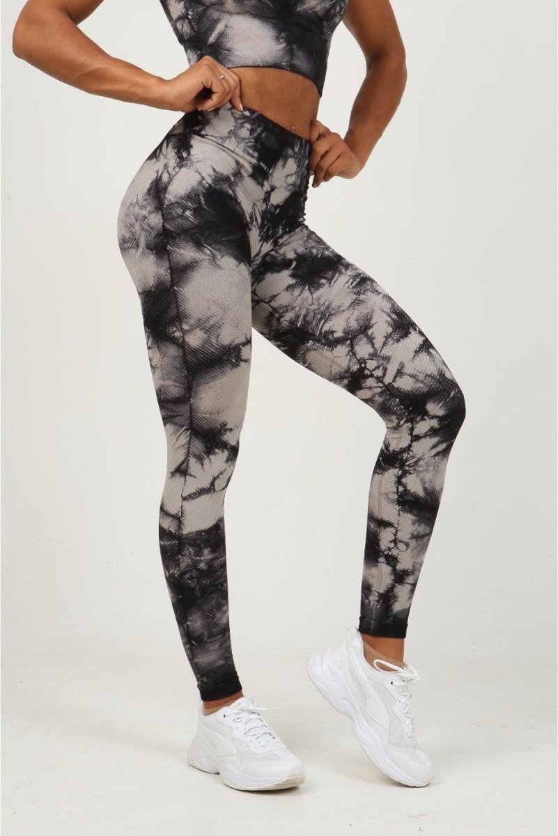 Black and white tie dye leggings best sale