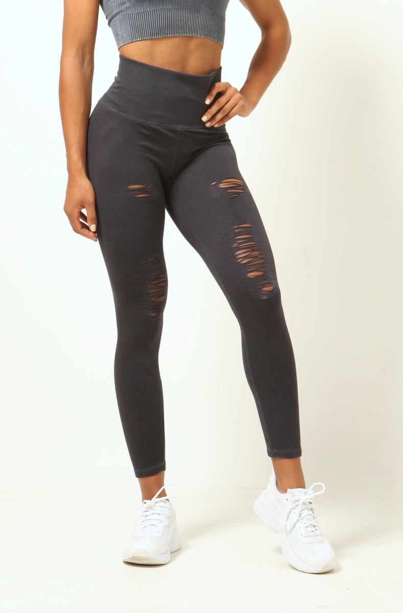 Ripped High Waist Gym Leggings JANE GUN