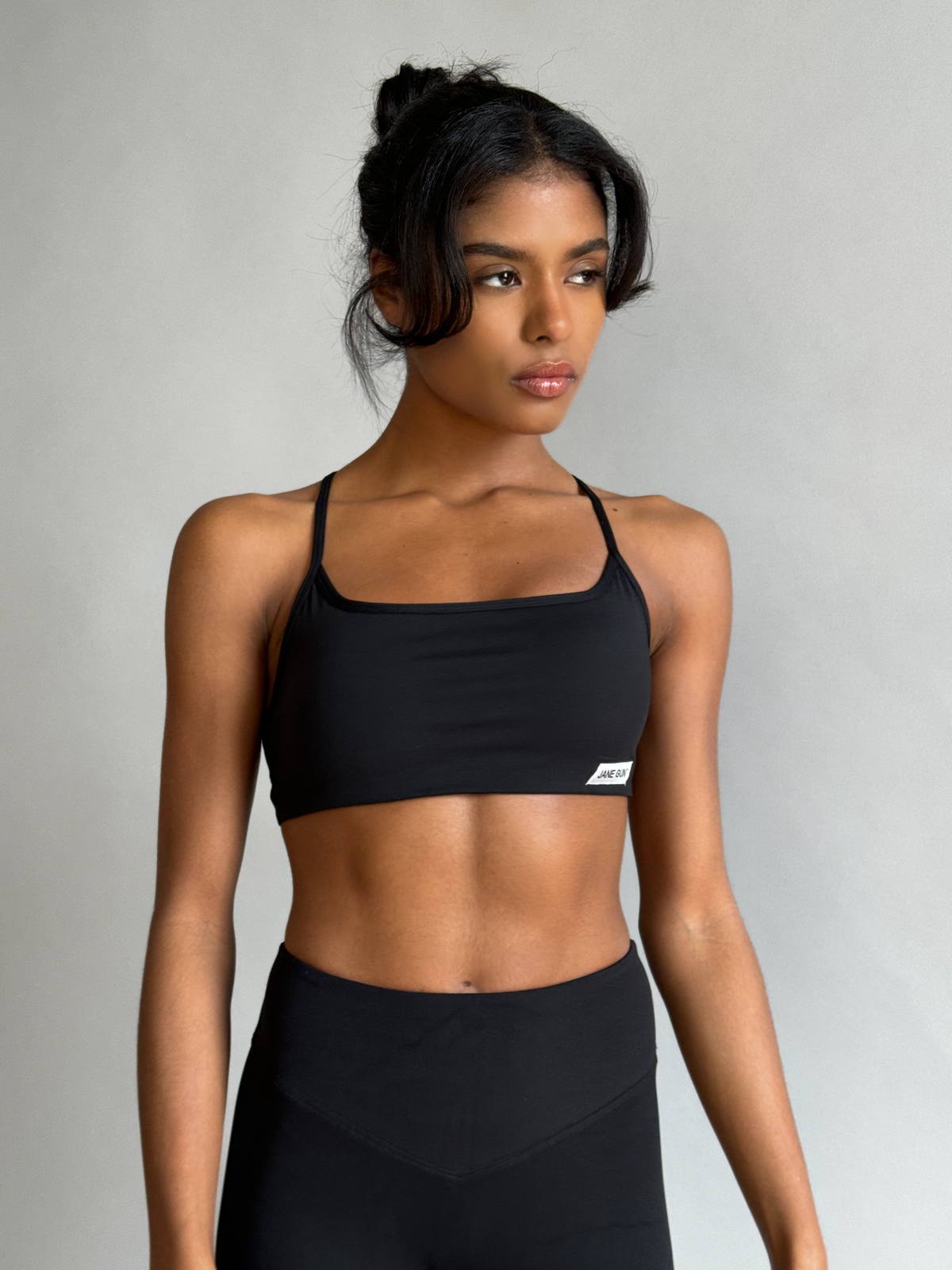 Cross Back Sports Bra - Black