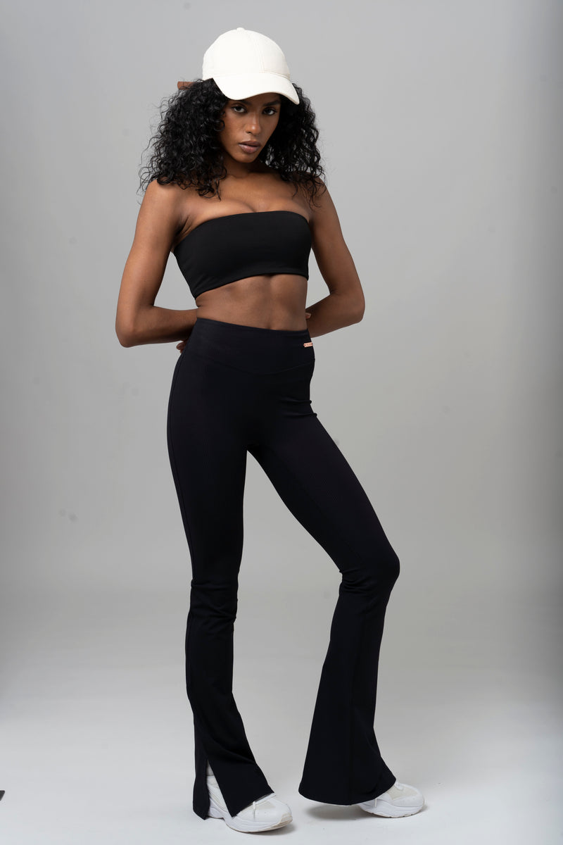 Flared Leggings - High Waist Black