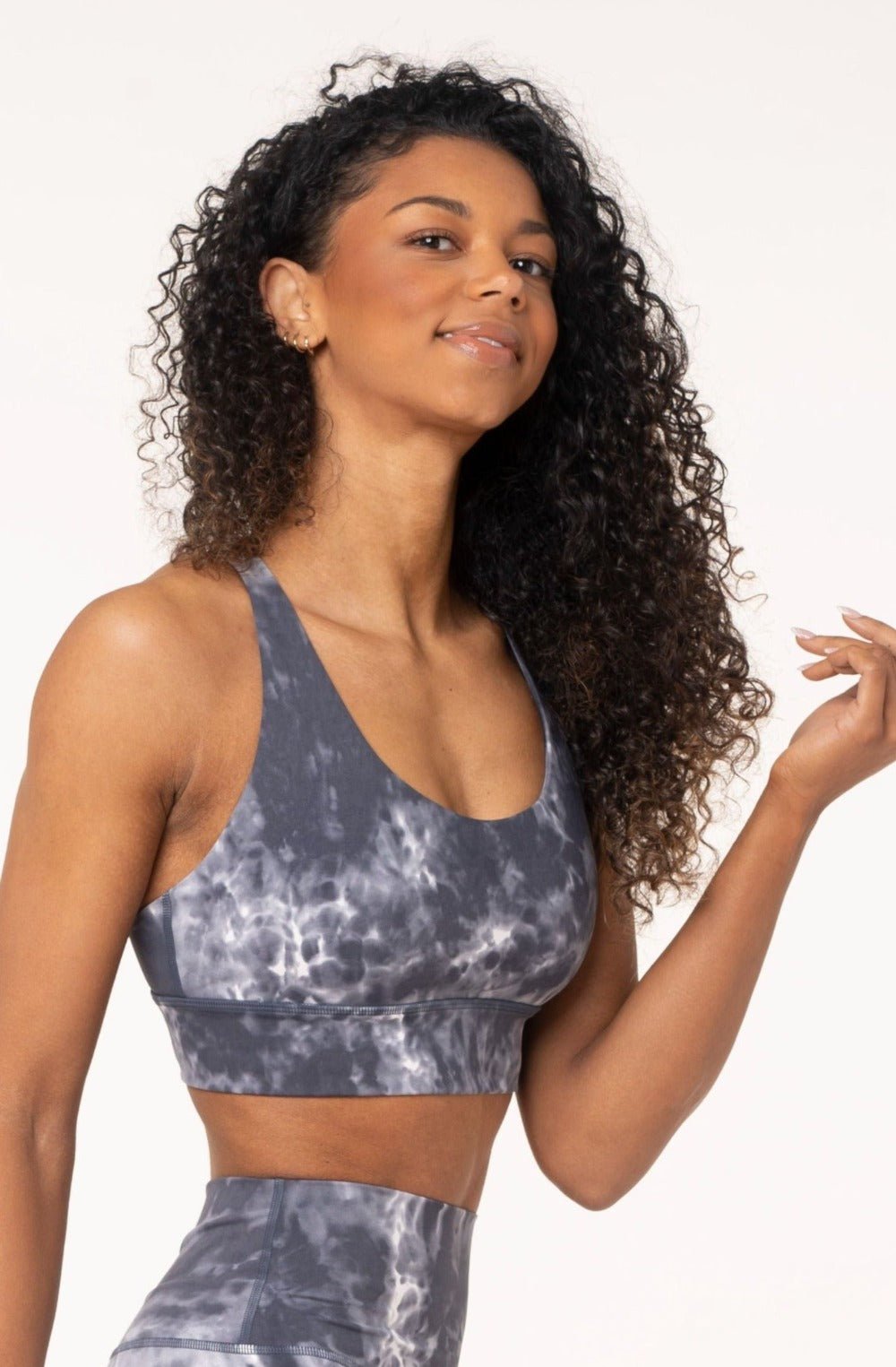 Yoga Bra - Tie Dye - White Grey