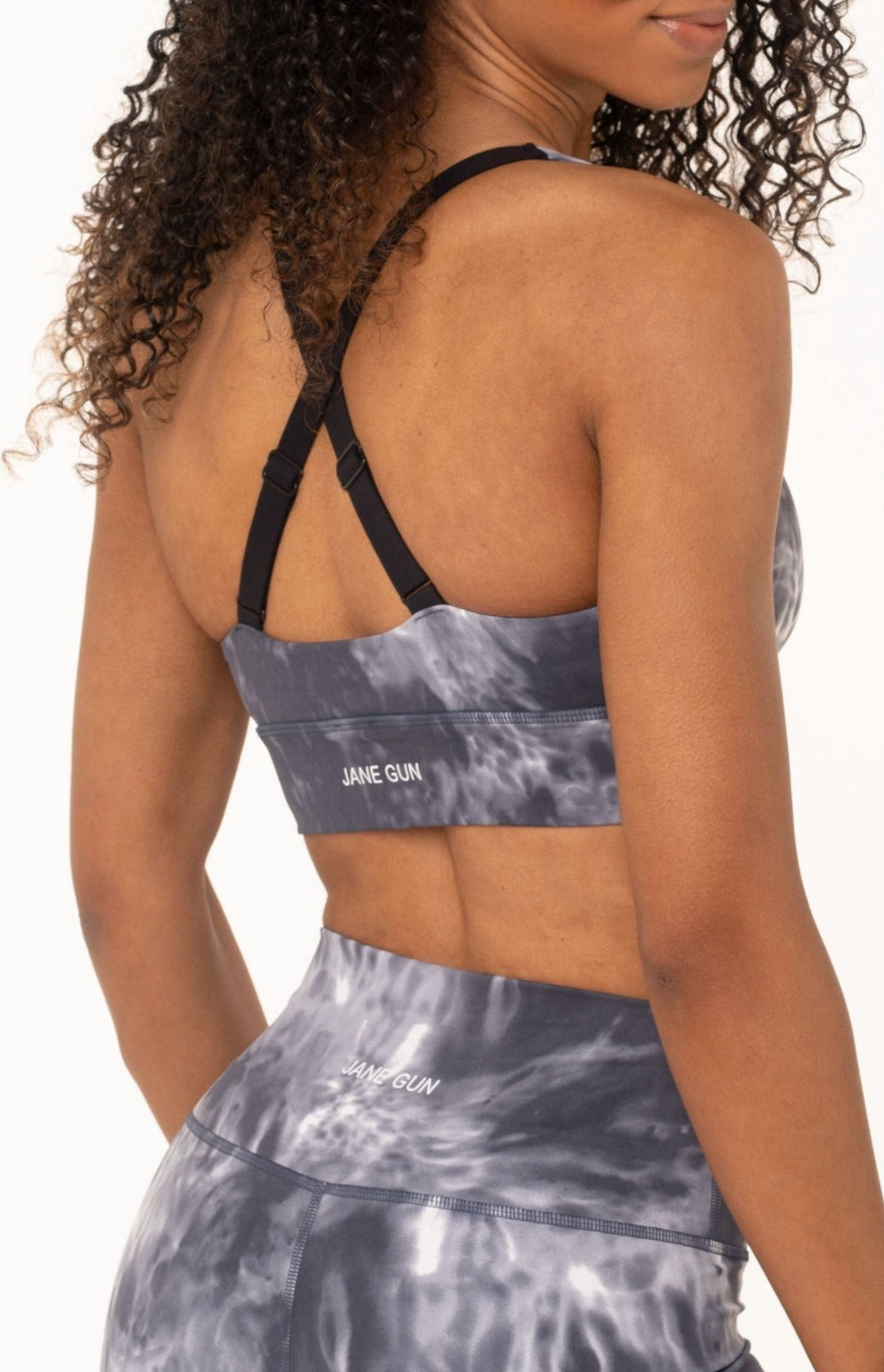 Yoga Bra - Tie Dye - White Grey