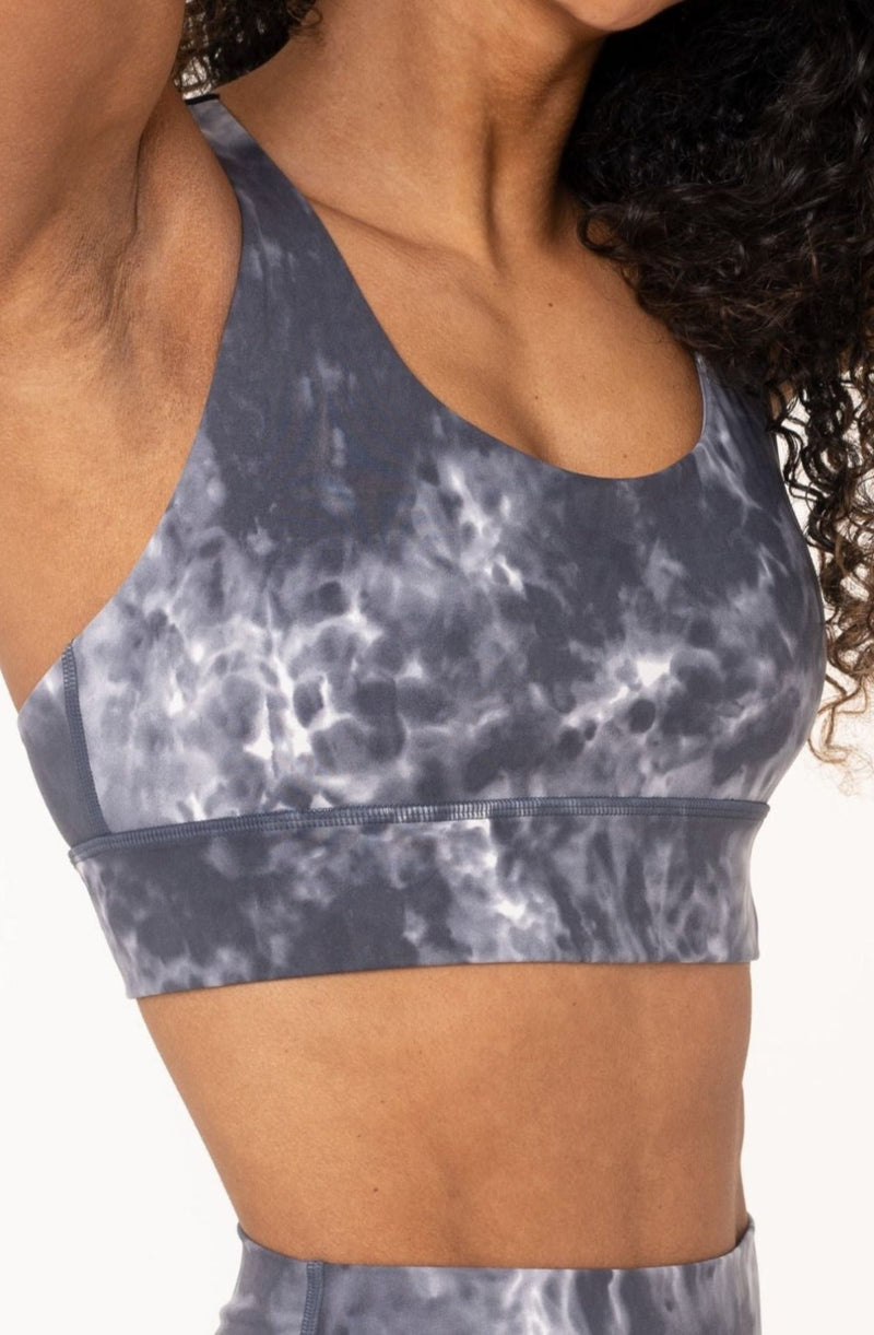 Yoga Bra - Tie Dye - White Grey