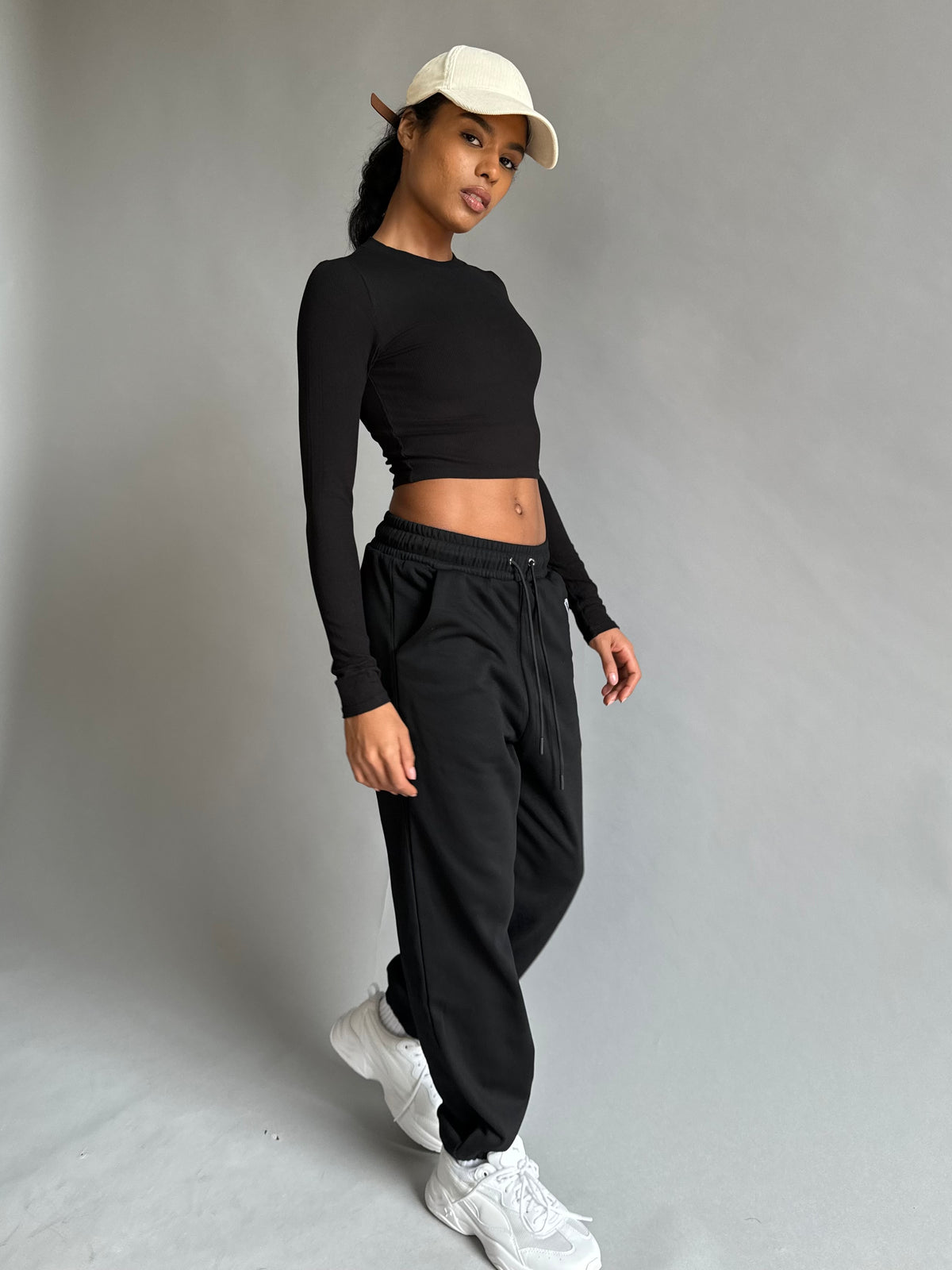 Long Sleeve Basic Top - Black