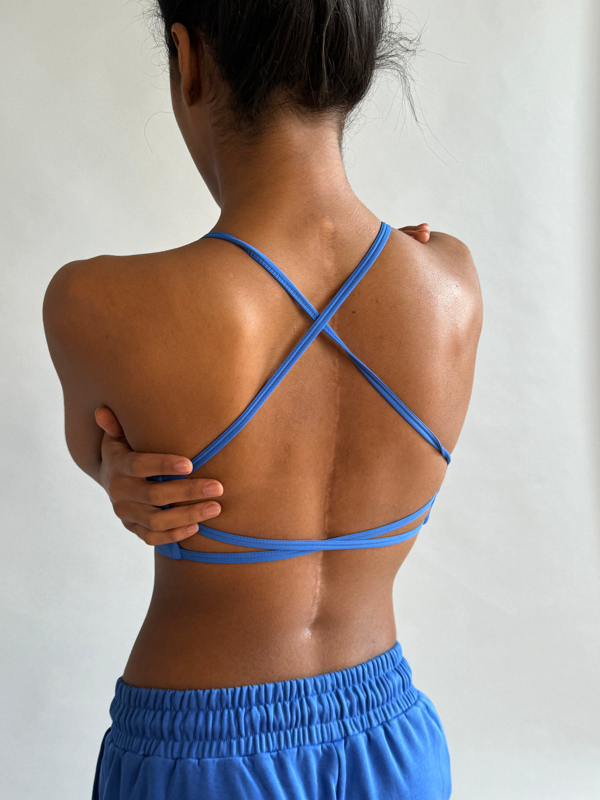 Cross Back Sports Bra - Cobalt