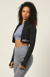 Cropped Jacket - Zipped - Black