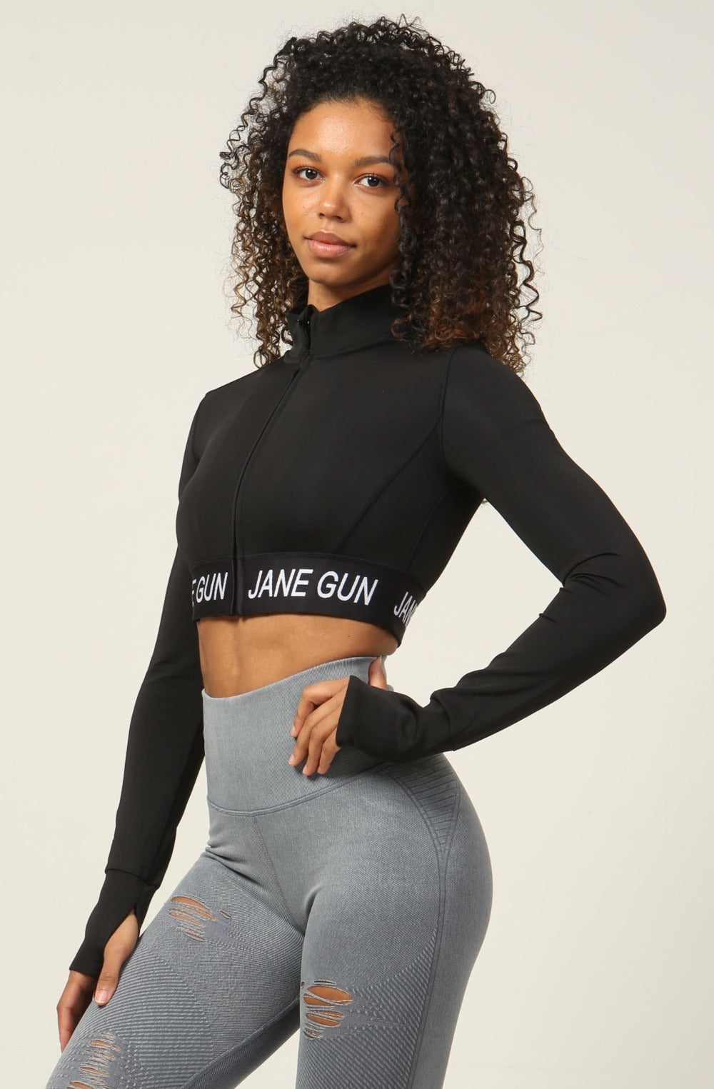 Cropped gym jacket hotsell