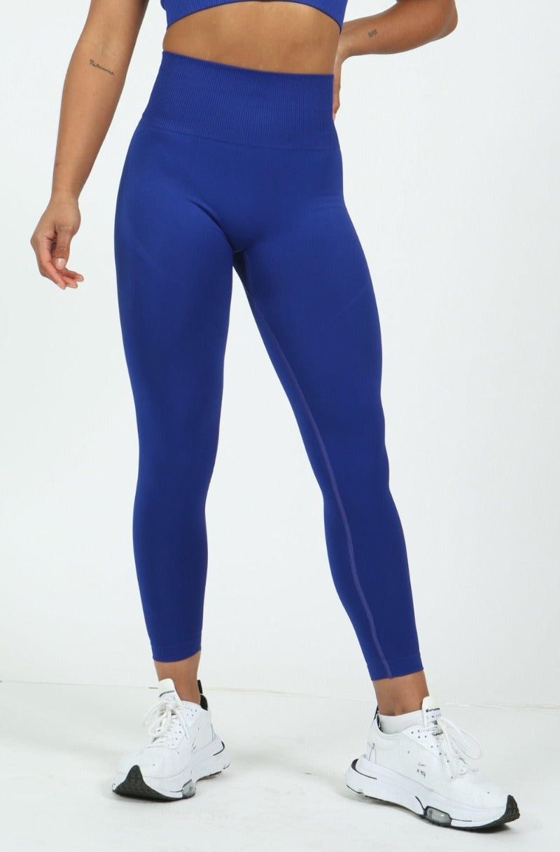 Royal Blue High Waist Contour Leggings for women in the UK