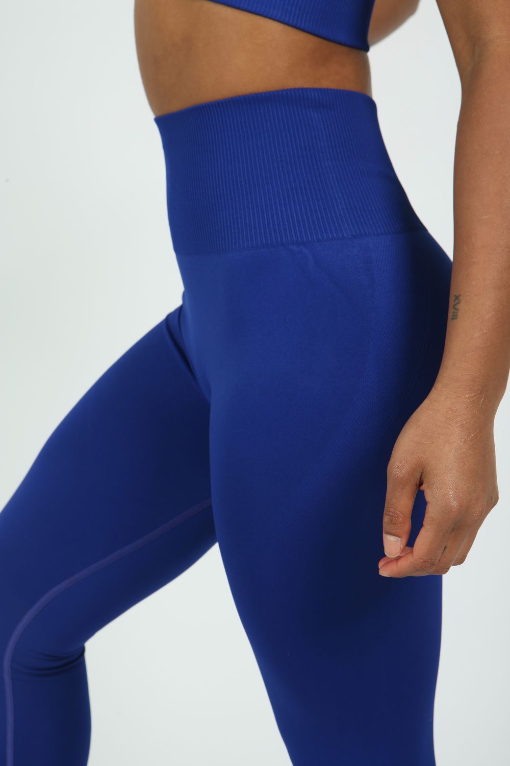 Royal Blue High Waist Contour Leggings for women in the UK