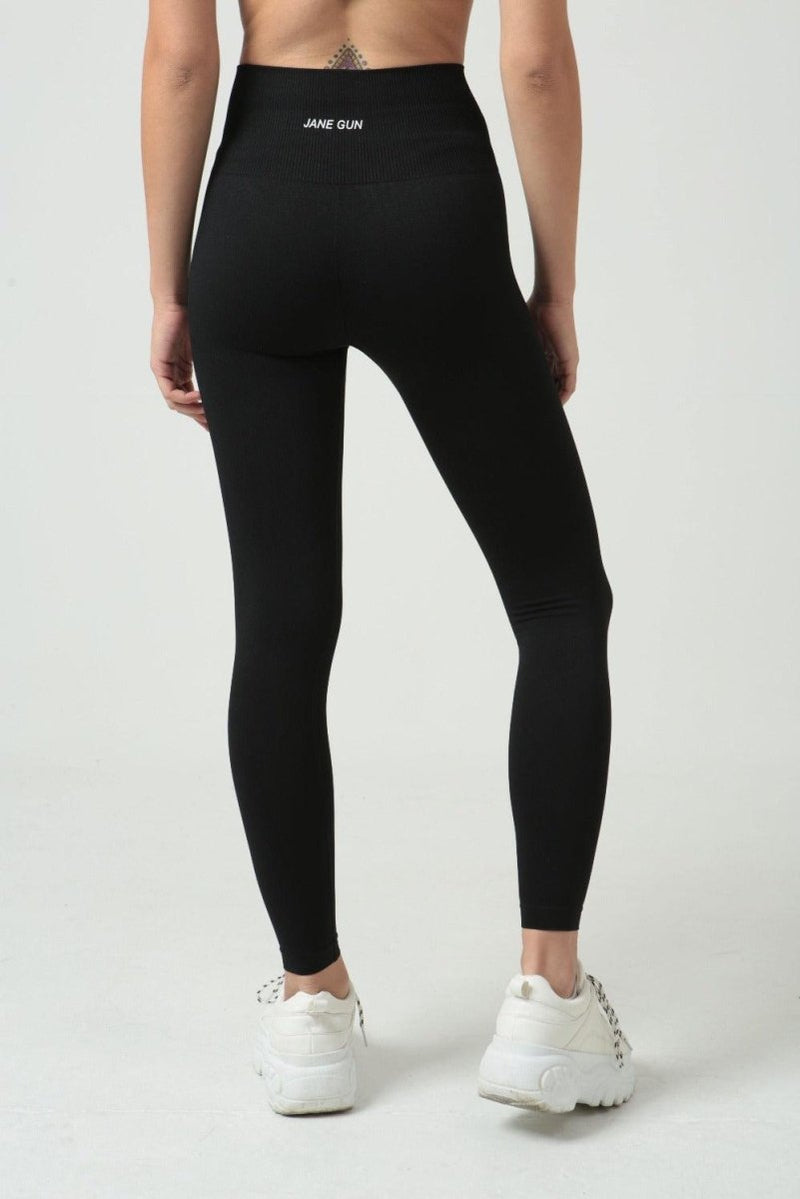 Flexa Seamless Gym Leggings (Black / Slate) | Bamboo Clothing