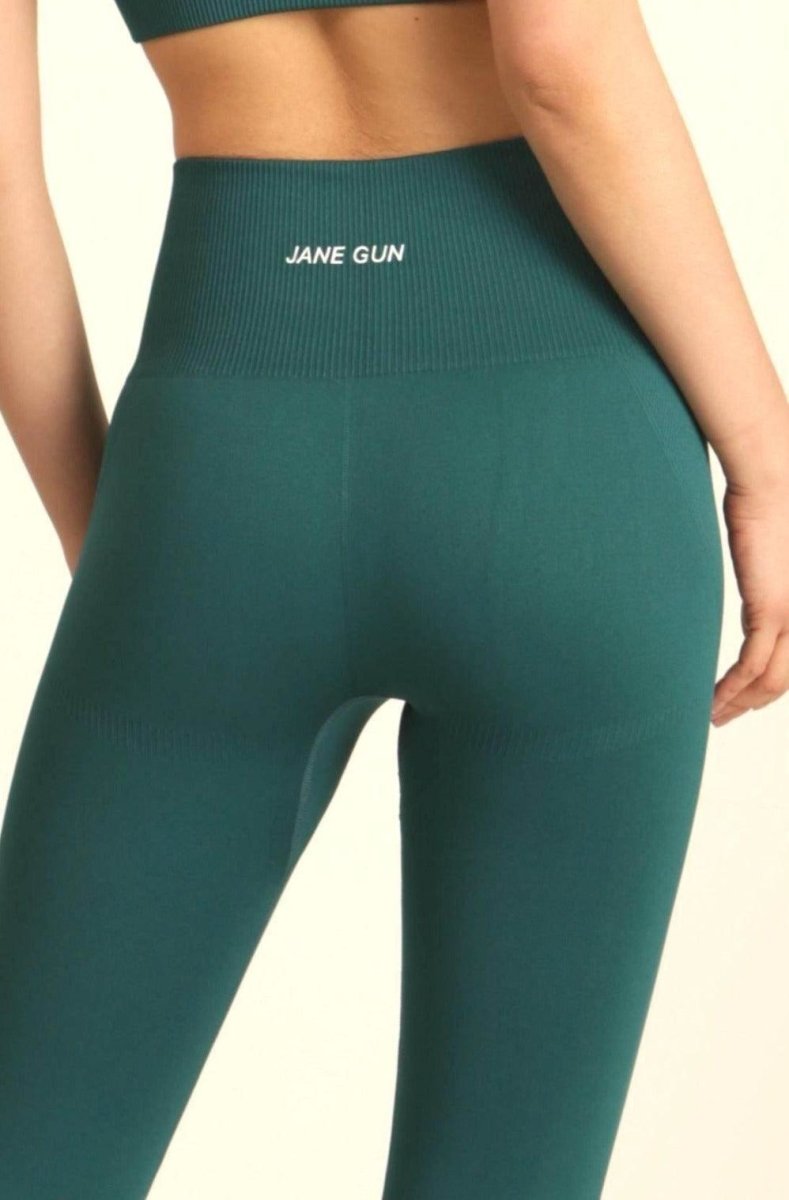 dark-green-high-waist-Contour-leggings-for-women-UK