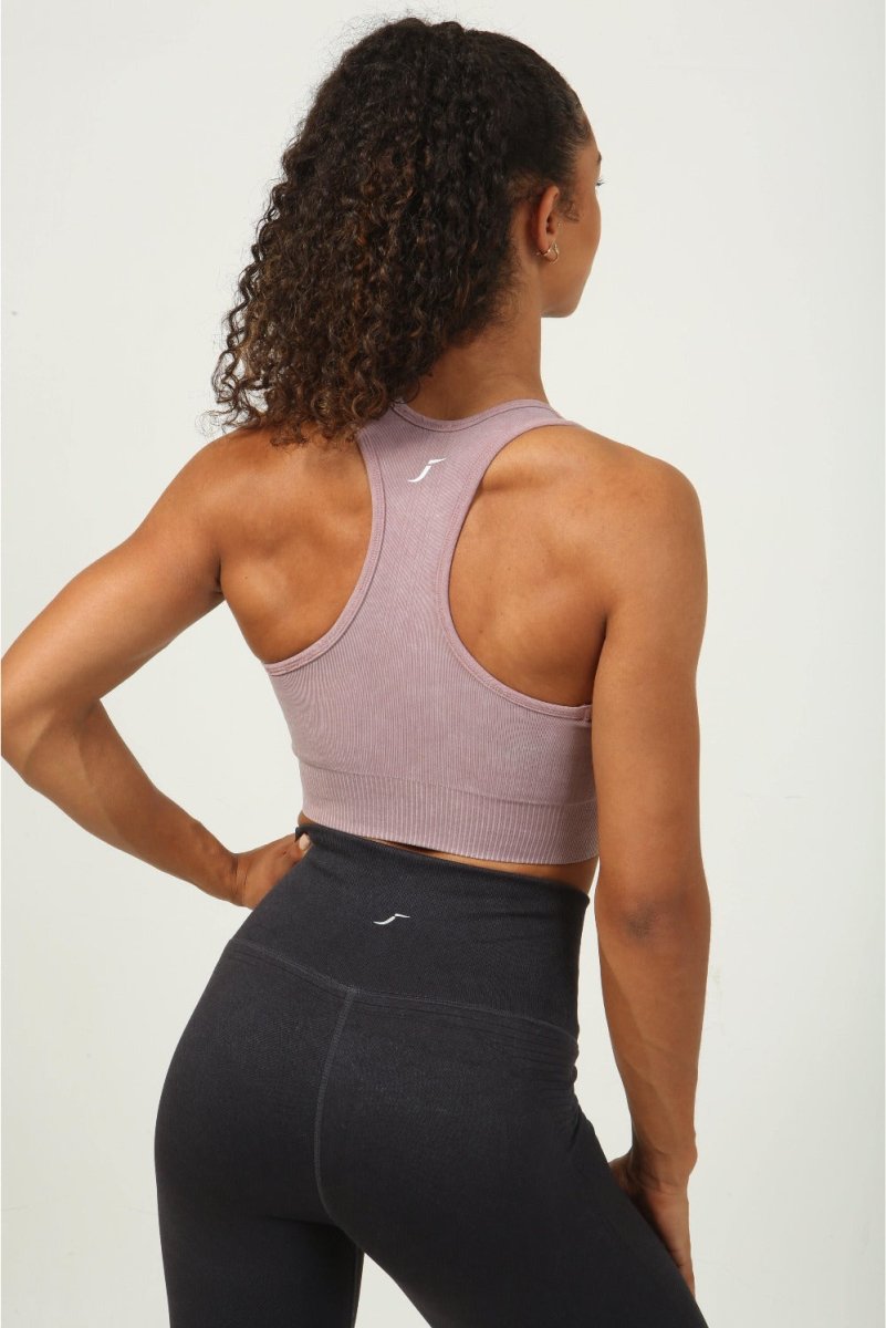 High Impact Ribbed Sports Bra - Vintage Pink