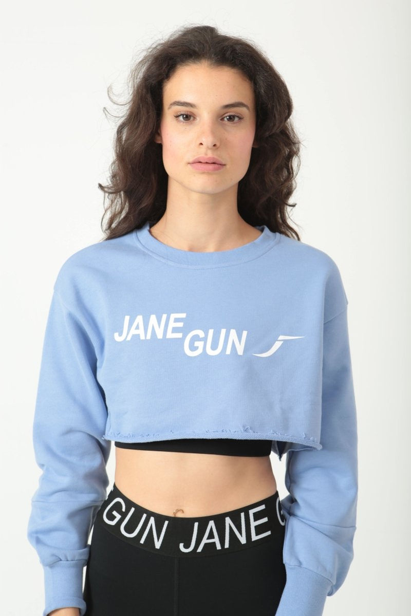 Cropped Sweater - Light Blue Training