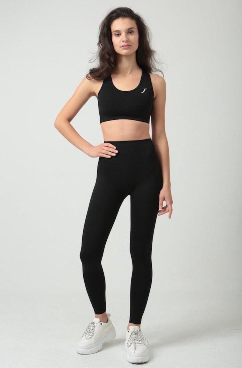 Womens black gym set sale