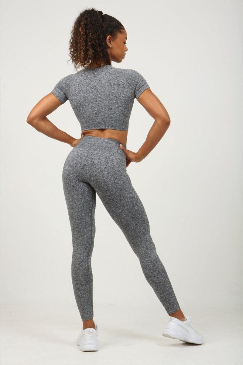 Pull&Bear seamless high waisted leggings in charcoal - part of a