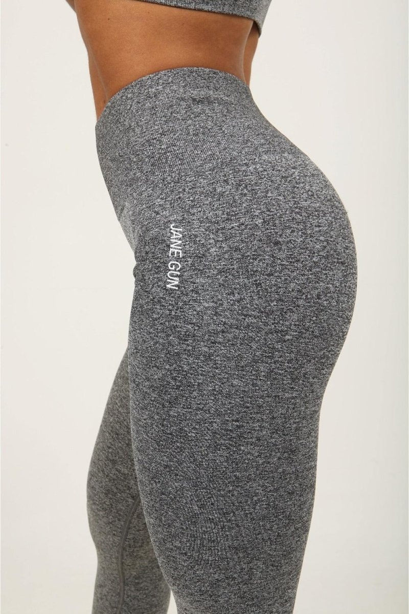 Pull&Bear seamless high waisted top and leggings in charcoal - part of a  set