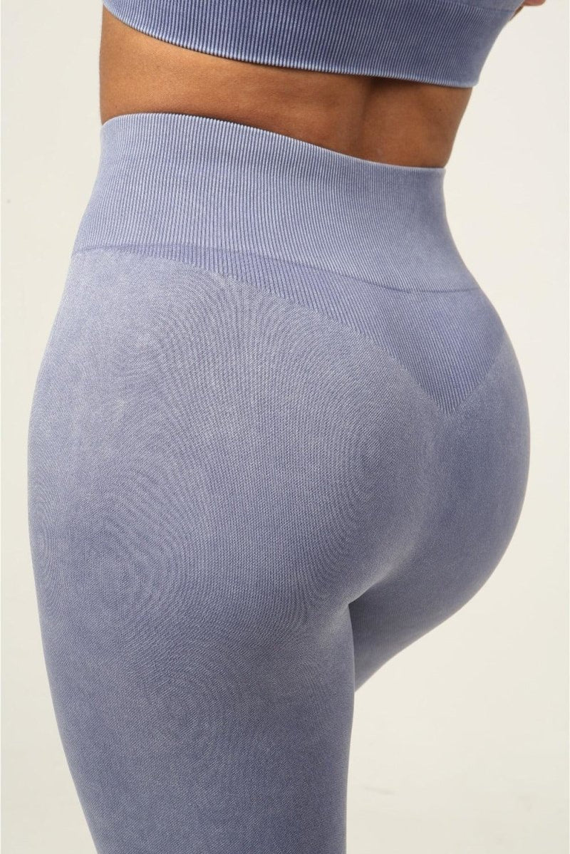 Seamless High Waist Leggings - Denim Blue