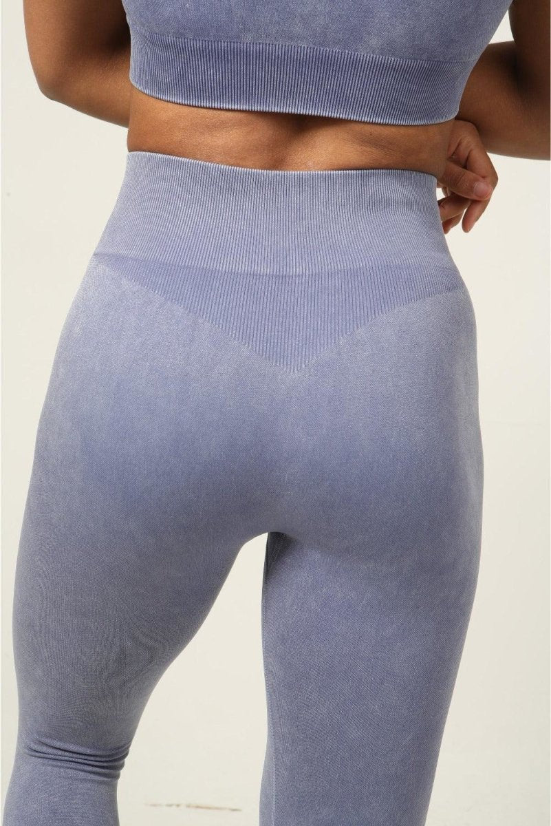 Seamless High Waist Leggings - Denim Blue