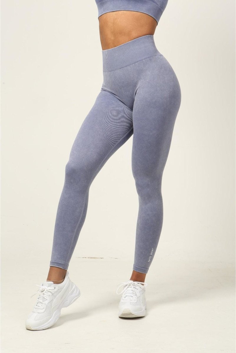 Seamless High Waist Leggings - Denim Blue