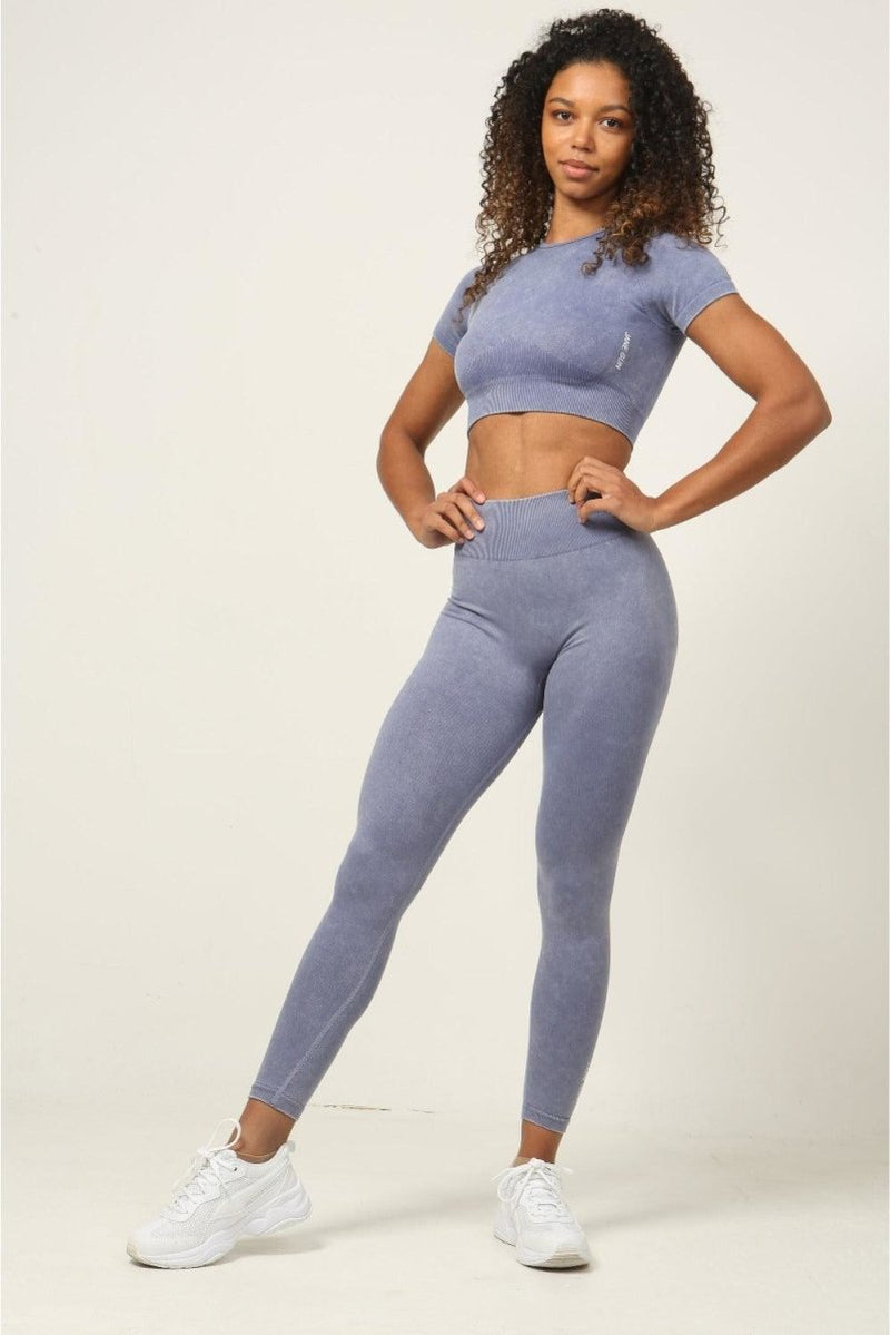 Seamless High Waist Leggings - Denim Blue