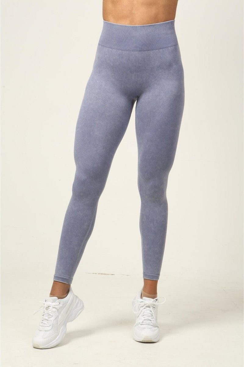 Seamless High Waist Leggings - Denim Blue