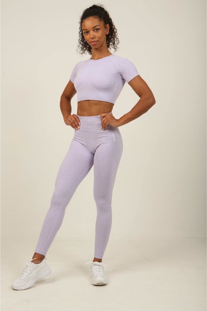 Seamless High Waist Leggings - Lavender Marl