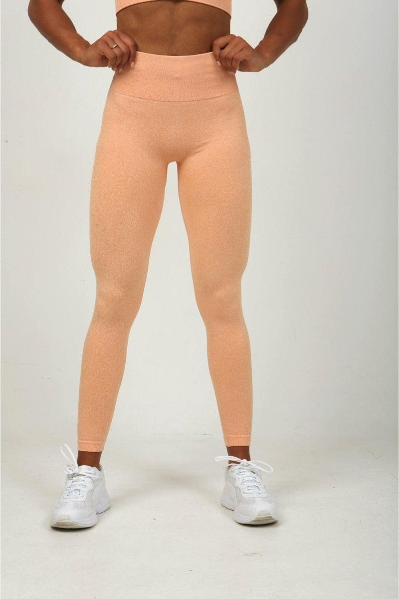 Seamless High Waist Leggings - Peach Marl