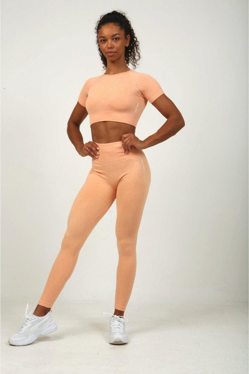 Seamless High Waist Leggings - Peach Marl