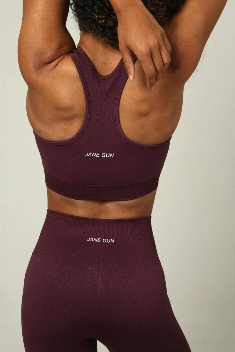 High Impact Sports Bra for Women UK - Dark Burgundy