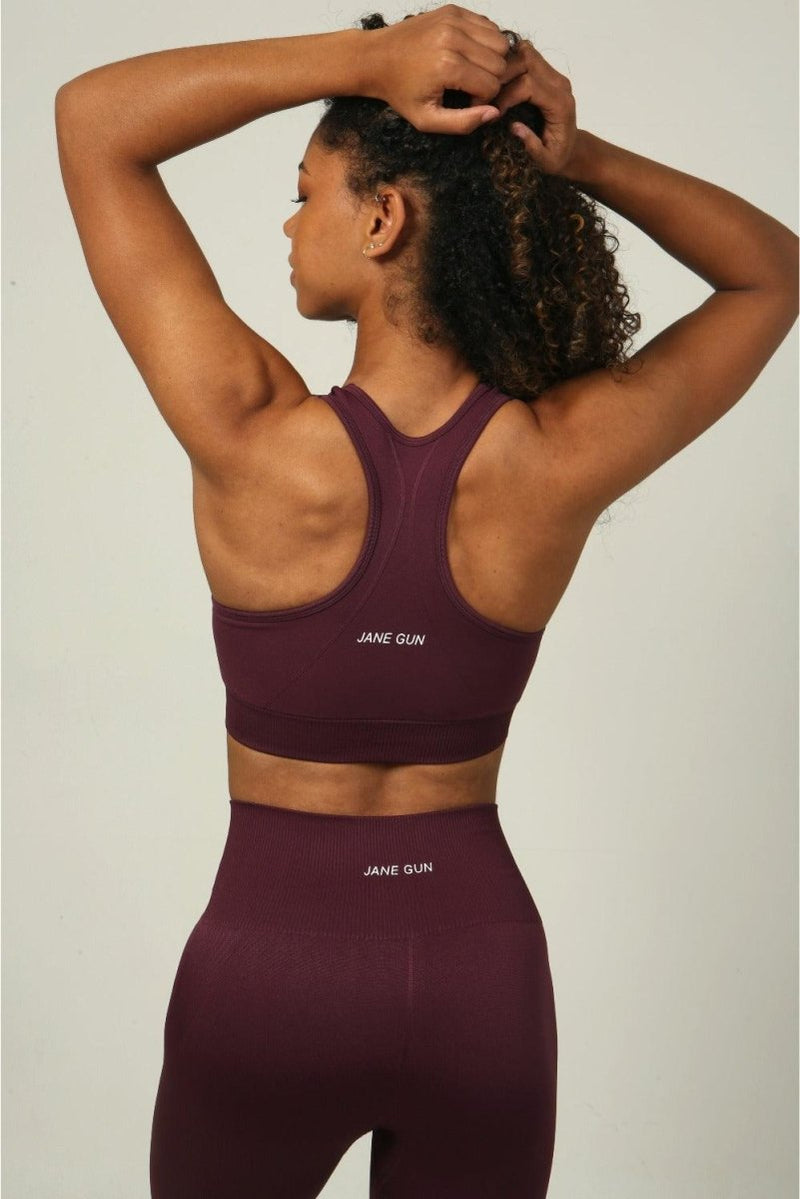 High Impact Sports Bra for Women UK - Dark Burgundy