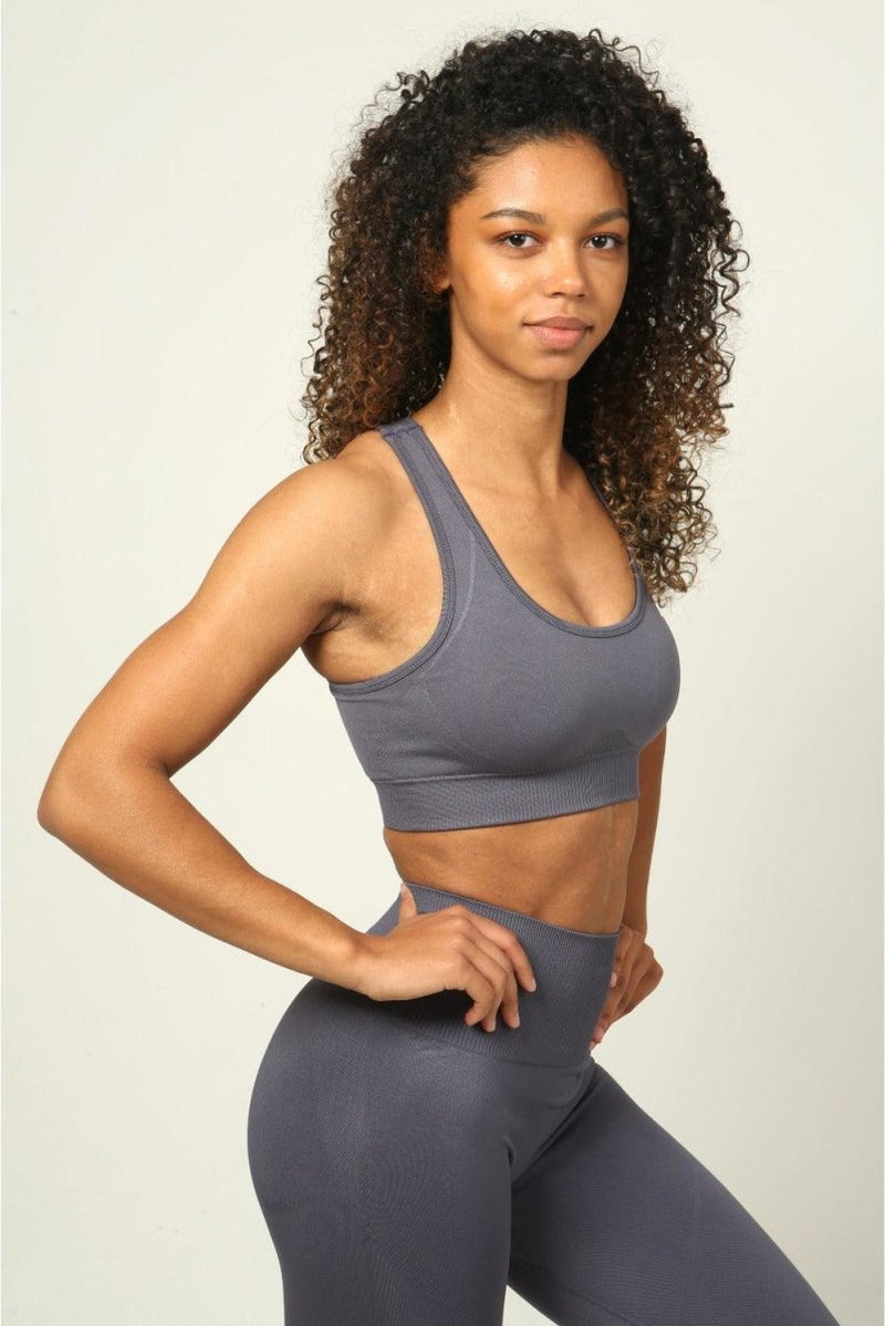 High Impact Sports Bra - Stone Grey