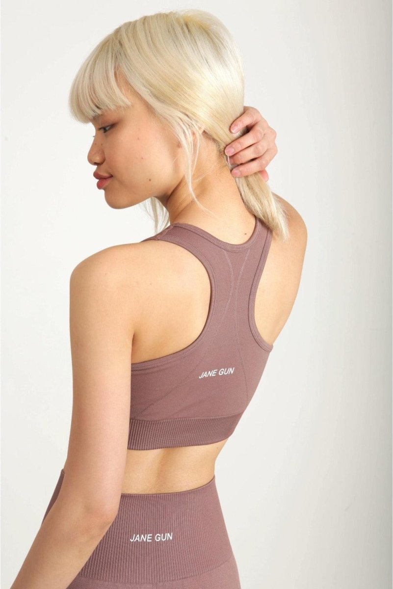 High Impact Sports Bra for Women UK - Nude Brown 