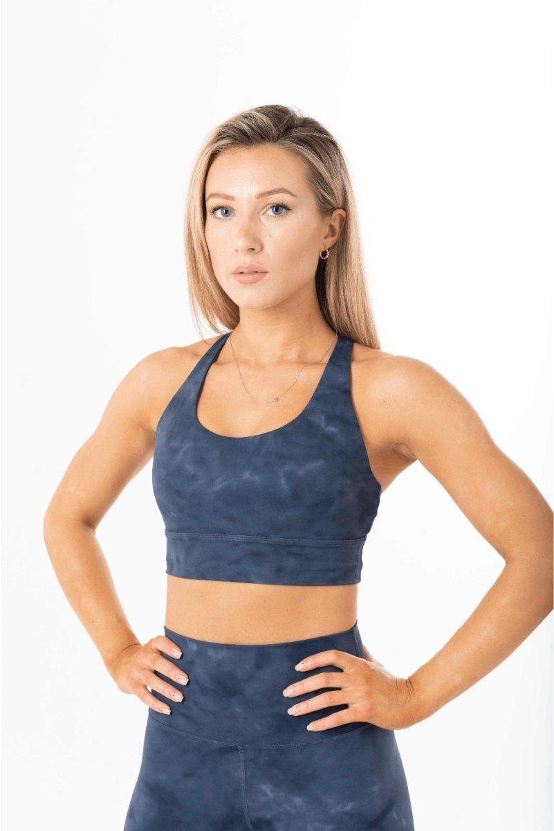 Tie Dye Sports Bra - Blue Navy