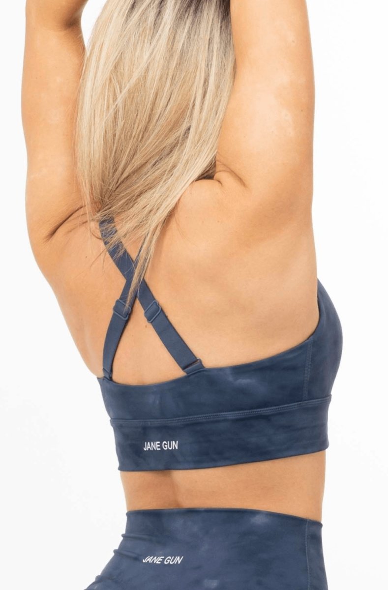 Tie Dye Sports Bra for Women - Blue Navy