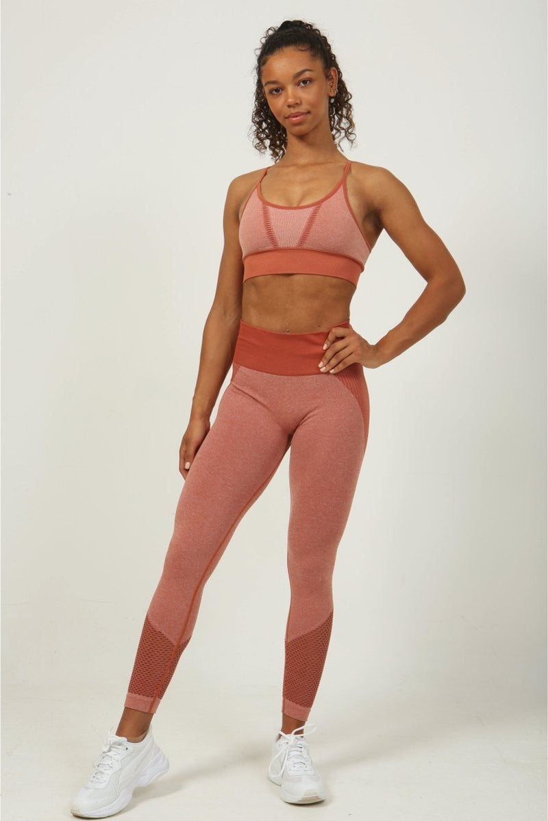 High Impact Sports Bra - Terracotta Mesh