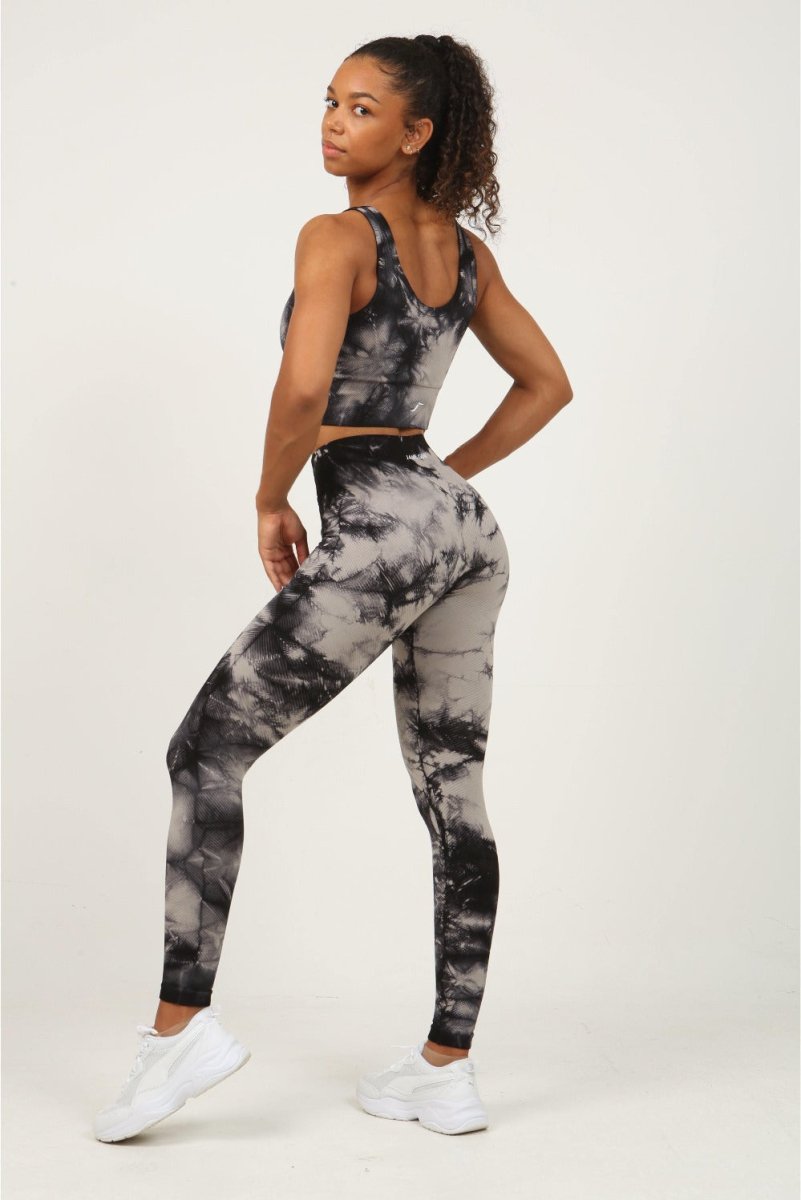 Women's 4pcs Seamless Tie Dye Workout Leggings Set