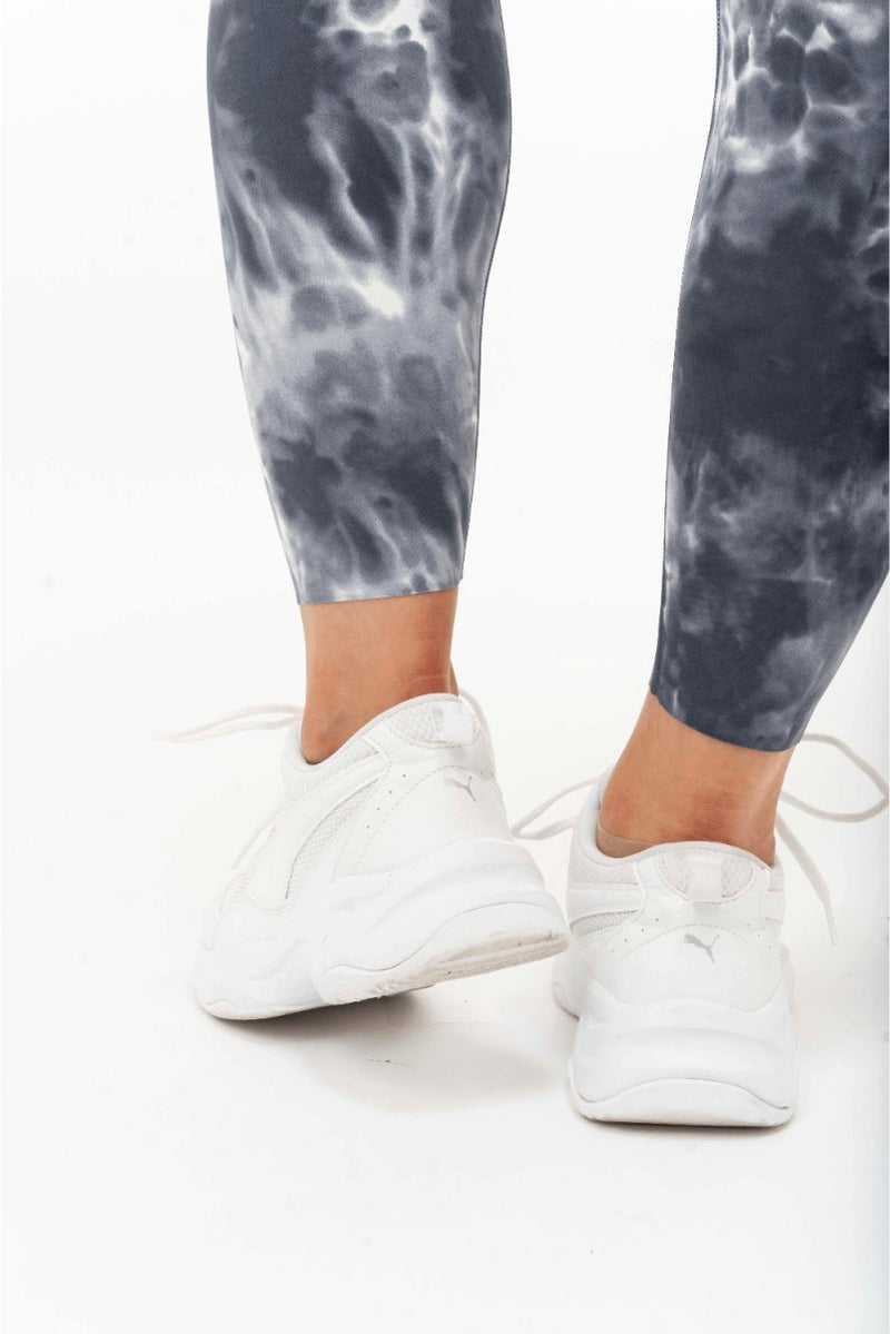 Galaxy Leggings Light Brown Grey Greige Yoga Pants Bleach Dyed by